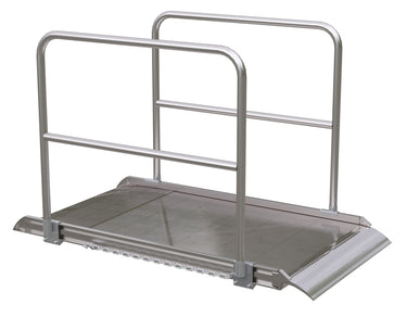 ALUM WALK RAMP W/RAIL OVERLAP 72 X 38 IN